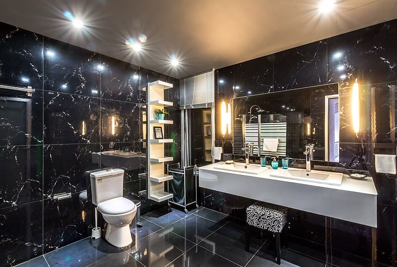 Black modern bathroom remodel